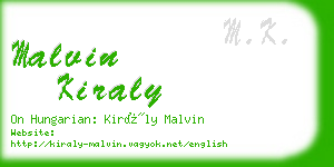 malvin kiraly business card